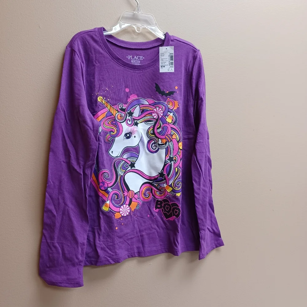 Girls Unicorn Halloween tee sz 7/8